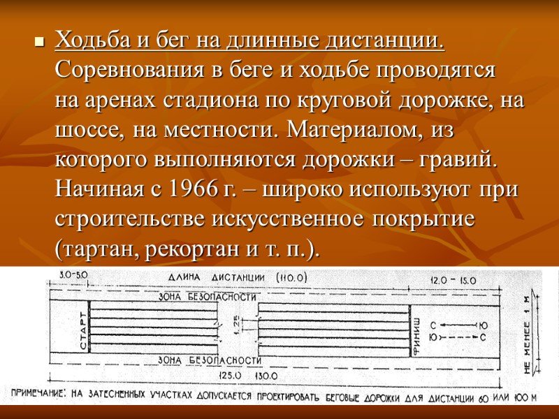 Ходьба и бег на длинные дистанции. Соревнования в беге и ходьбе проводятся на аренах